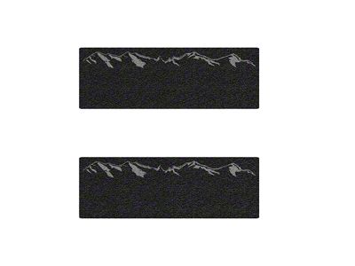 Rear Door Sill Protection with Mountain Logo; Black (15-23 Silverado 3500 HD Double Cab)