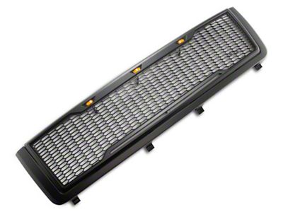RedRock Baja Upper Replacement Grille with LED Lighting; Matte Black (11-14 Silverado 2500 HD)