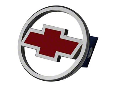 Chevrolet Hitch Cover; Chrome/Red Fill (Universal; Some Adaptation May Be Required)