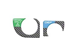 Fuel Fill Spout Ring Accent Trim; Matte Domed Carbon Fiber (19-23 3.0L Duramax Silverado 1500)