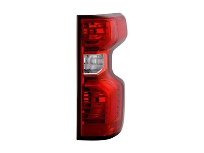 Halogen Tail Light; Chrome Housing; Red Clear Lens; Driver Side (20-21 Silverado 3500 HD w/ Factory Halogen Tail Lights)
