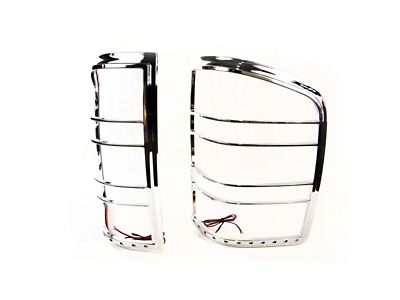 Tail Light Bezels with Red LED Brake and Running Lights; Chrome (07-14 Silverado 2500 HD)