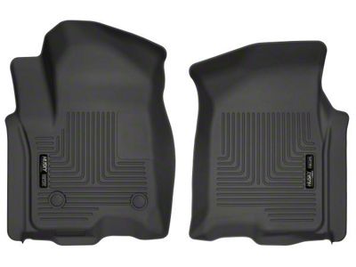 Husky Liners WeatherBeater Front Floor Liners; Black (20-23 Sierra 2500 HD Double Cab, Crew Cab)