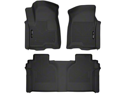 X-Act Contour Front and Second Seat Floor Liners; Black (20-23 Sierra 2500 HD Crew Cab)