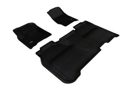 3D MAXpider KAGU Series All-Weather Custom Fit Front and Rear Floor Liners; Black (15-19 Silverado 3500 HD Crew Cab)