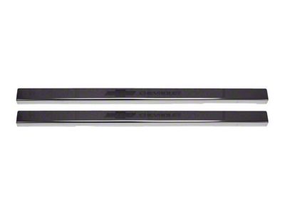 Putco Black Platinum Door Sills with Bow Tie Etching (20-23 Silverado 3500 HD Regular Cab, Double Cab)