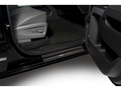 Putco Black Platinum Door Sills with Chevrolet Logo (15-19 Silverado 3500 HD Crew Cab)