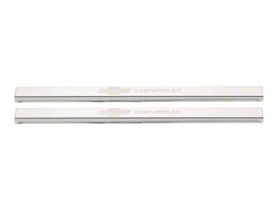 Putco Stainless Steel Door Sills with Bow Tie Etching (20-23 Silverado 3500 HD Regular Cab, Double Cab)