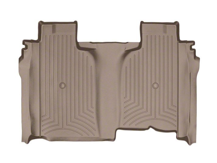 Weathertech DigitalFit Rear Floor Liner; Tan (20-23 Sierra 2500 HD Crew Cab w/ Front Bucket Seats & w/o Rear Underseat Storage)
