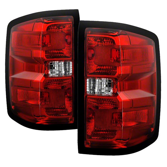 Silverado 1500 OEM Style Tail Lights; Black Housing; Red/Clear Lens (14