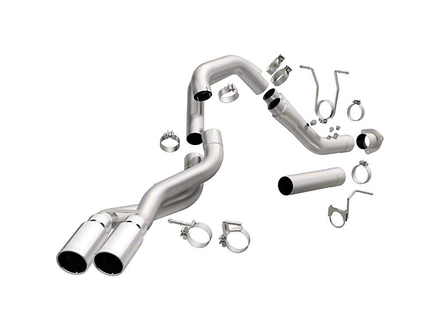 Magnaflow Aluminized PRO DPF Series Dual Exhaust System with Polished Tips; Same Side Exit (14-19 6.6L Duramax Sierra 2500 HD)
