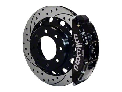 Wilwood TC6R Rear Big Brake Kit with 16-Inch Drilled and Slotted Rotors; Black Calipers (07-10 Sierra 2500 HD)