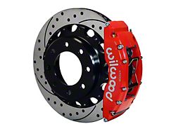Wilwood TC6R Rear Big Brake Kit with 16-Inch Drilled and Slotted Rotors; Red Calipers (07-10 Sierra 2500 HD)