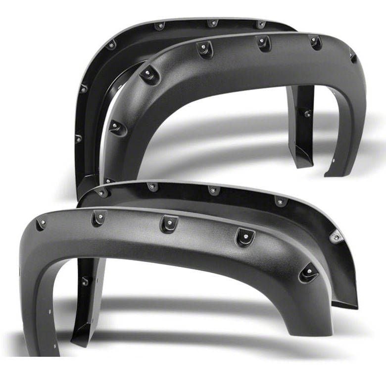 Silverado 2500 Fender Flares; Black TPO Smooth; Pocket Style (20-23 ...