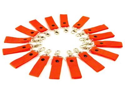 Steinjager Zipper Pull/Key Chain Fob; Orange; 16-Pack