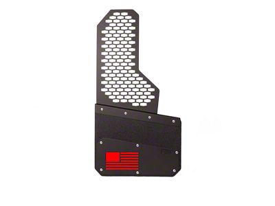 8-Inch Merica Mud Flaps with Rekmesh; Front or Rear; Red (Universal; Some Adaptation May Be Required)