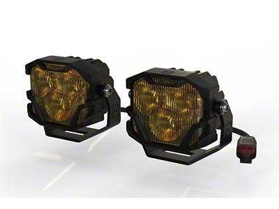 Morimoto 4Banger NCS LED Light Pods; Yellow SAE Wide Beam (Universal; Some Adaptation May Be Required)