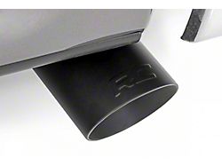 Rough Country Angled Cut Dual Wall Round Exhaust Tip with RC Logo; 4.25-Inch; Black (Fits 2.50 to 3-Inch Tailpipe)