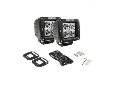 Scorpion Extreme Products Alpha LED Light Pods with Flush Mount Kit; Spot Beam (Universal; Some Adaptation May Be Required)