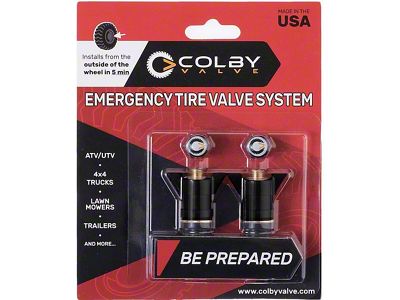 Colby Valve Emergency Tire Valves; Black (Universal; Some Adaptation May Be Required)