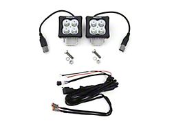 ZRoadz 3-Inch G2 Series Bright White LED Light Pods with Wiring Harness; Flood Beam (Universal; Some Adaptation May Be Required)