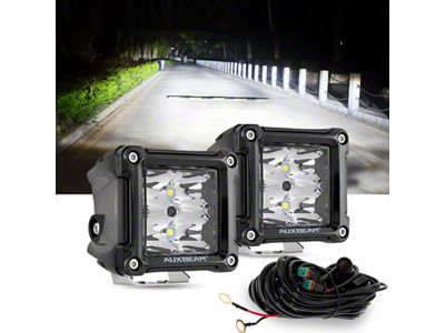 3-Inch LED Pods Lights with Black Frame; Spot Beam (Universal; Some Adaptation May Be Required)