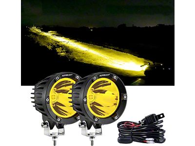 4-Inch Round 72W Yellow LED Pod Lights; Spot Beam (Universal; Some Adaptation May Be Required)