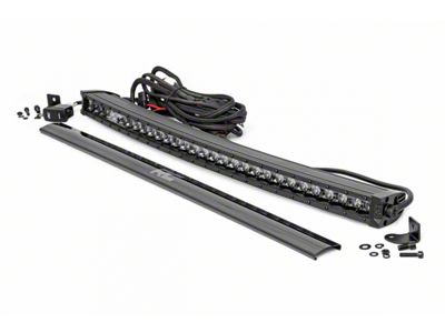 Rough Country 30-Inch Black Series Curved Single Row Cool White DRL LED Light Bar; Spot Beam (Universal; Some Adaptation May Be Required)