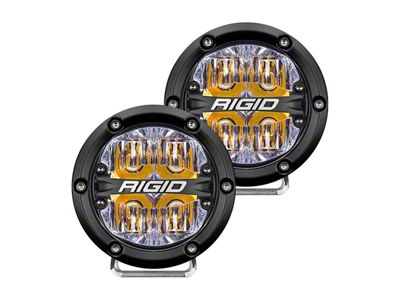 Rigid Industries 4-Inch 360-Series LED Off-Road Lights with Amber Backlight; Driving Beam (Universal; Some Adaptation May Be Required)