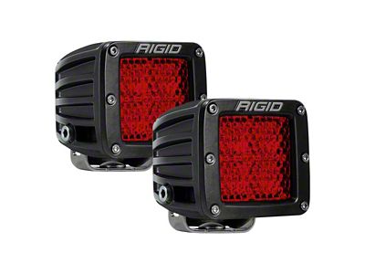 Rigid Industries D-SERIES Rear Facing High / Low Dual Function LED Lights; Diffused Red Lens (Universal; Some Adaptation May Be Required)