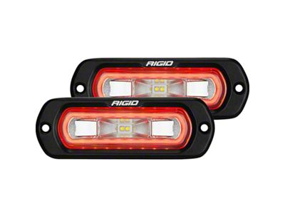 Rigid Industries SR-L Series Off-Road Spreader Surface Mount LED Pod Light with Red Halo (Universal; Some Adaptation May Be Required)