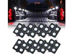 8-LED Square Rock Light Pods Truck Bed Lighting Kit (Universal; Some Adaptation May Be Required)