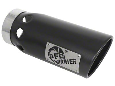 AFE MACH Force-XP 409 Stainless Steel Intercooled Exhaust Tip; 6-Inch; Black (Fits 5-Inch Tailpipe)