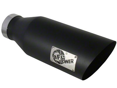 AFE MACH Force-XP 409 Stainless Steel Exhaust Tip; 7-Inch; Black (Fits 4-Inch Tailpipe)