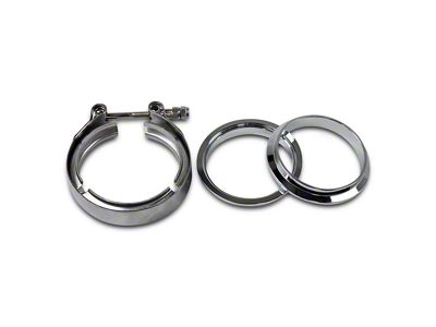 Granatelli Motor Sports 3-Inch Mating Male to Female Interlocking Flange with V-Band Exhaust Clamp; Stainless Steel (Universal; Some Adaptation May Be Required)