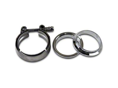 Granatelli Motor Sports 3-Inch Mating Male to Female Interlocking Flange with V-Band Exhaust Clamp; Mild Steel (Universal; Some Adaptation May Be Required)