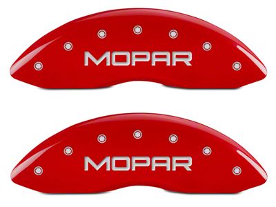 MGP Red Caliper Covers with MOPAR Logo; Front and Rear (06-10 RAM 1500, Excluding SRT-10)