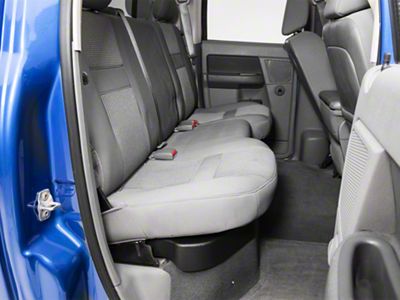GearBox Under Seat Storage Box; Black (02-10 RAM 1500 Quad Cab; 09-18 RAM 1500 Crew Cab w/ 60/40 Split Rear Bench Seat)
