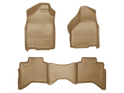 Husky Liners WeatherBeater Front and Second Seat Floor Liners; Tan (02-08 RAM 1500 Quad Cab)