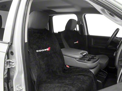 Seat Protector with Dodge Logo; Black (02-23 RAM 1500)