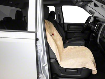 Seat Protector with Dodge Logo; Tan (02-23 RAM 1500)