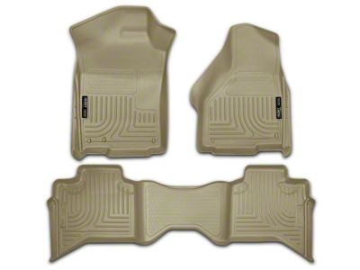 Husky Liners WeatherBeater Front and Second Seat Floor Liners; Tan (09-18 RAM 1500 Quad Cab, Crew Cab)