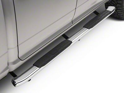 Barricade Pinnacle 4-Inch Oval Bent End Side Step Bars; Stainless Steel (09-18 RAM 1500 Quad Cab, Crew Cab)