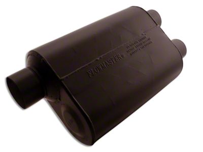 Flowmaster Super 40 Series Offset/Dual Out Oval Muffler; 3-Inch Inlet/2.50-Inch Outlet (Universal; Some Adaptation May Be Required)