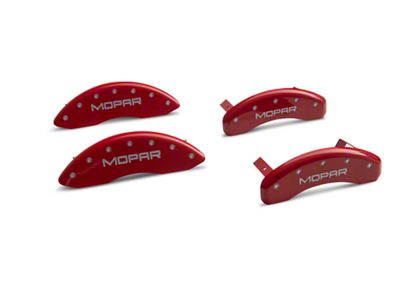 MGP Red Caliper Covers with MOPAR Logo; Front and Rear (11-18 RAM 1500)
