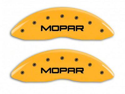 MGP Yellow Caliper Covers with MOPAR Logo; Front and Rear (11-18 RAM 1500)