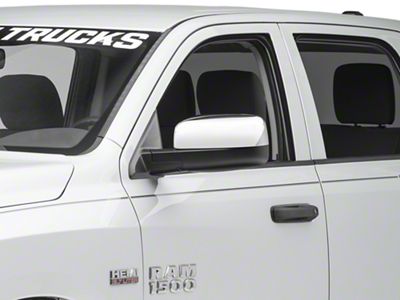 RedRock Top Half Mirror Covers without Turn Signal Light Cutout; Chrome (09-18 RAM 1500)