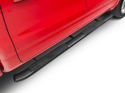 Barricade Pinnacle 4-Inch Oval Bent End Side Step Bars; Black (19-23 RAM 1500 Crew Cab)