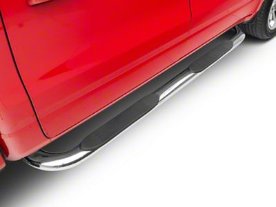 Barricade 4-Inch Oval Bent End Side Step Bars; Stainless Steel (19-23 RAM 1500 Crew Cab)