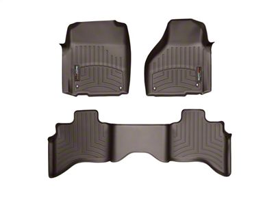 Weathertech DigitalFit Front and Rear Floor Liners; Cocoa (09-18 RAM 1500 Quad Cab)